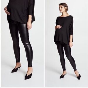 Hatch Vegan Leather Maternity Leggings Black Women’s S stretch